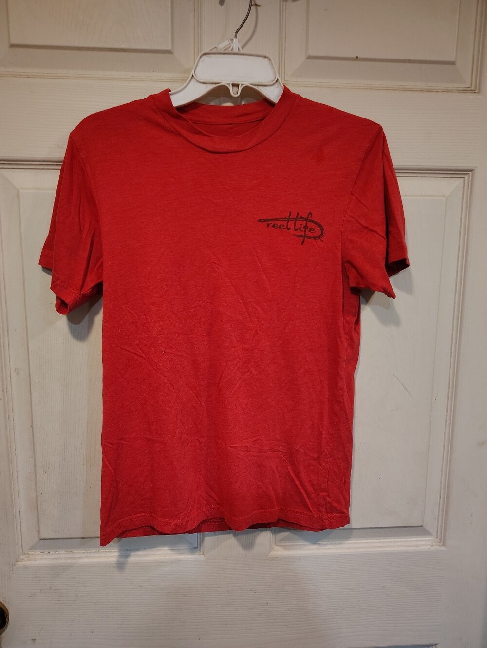 Reel Life Men's Size S Red Graphic Tee